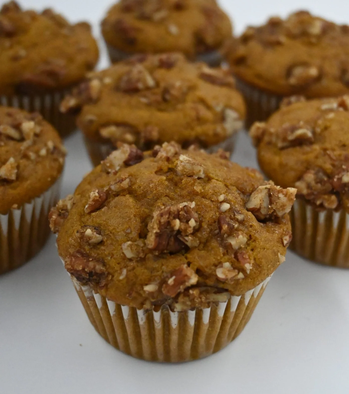 Pumpkin Muffins with Candied Pecans preparation