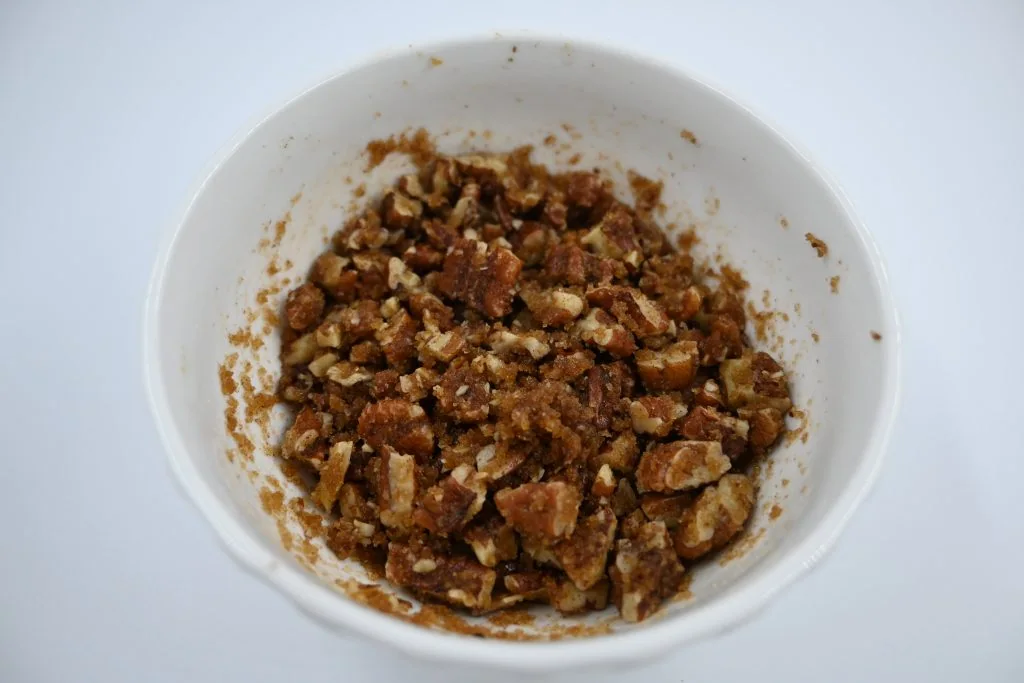Pumpkin Muffins with Candied Pecans preparation